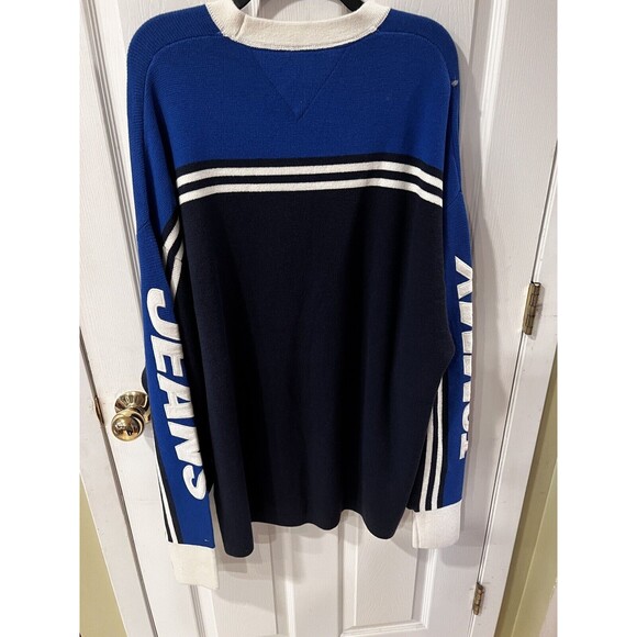 Tommy Hilfiger Urban Outfitters Racing Sweater L Oversized Color block y2k New - Picture 13 of 13